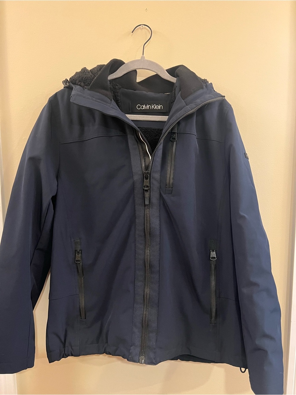Calvin Klein Womens Navy Hooded Jacket